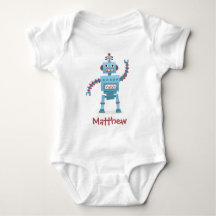 Robot retro lindo personalizado bebé personalizado