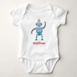 Body Para Bebé Robot retro lindo personalizado bebé personalizado