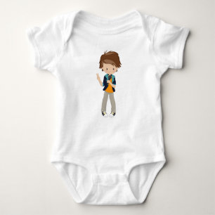 Body Para Bebé Rock Boy, Brown Hair, Band Singer, micrófono