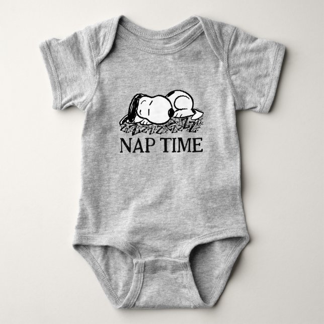 Body Para Bebé Rock Tees | Tiempo de Nap Snoopy (Anverso)