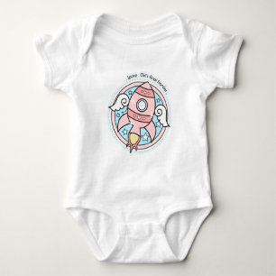 Body Para Bebé Rocketship Chica Rosa