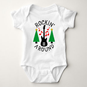 Body Para Bebé Rockin alrededor del árbol de Navidad