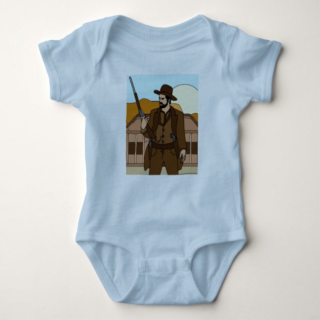 Body Para Bebé Rodeo de retro Wild West Cowboys (Anverso)