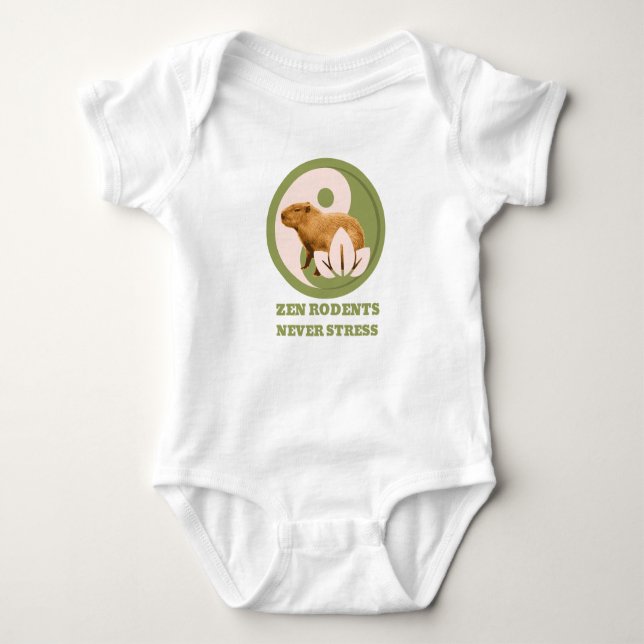 Body Para Bebé Roedores Zen Nunca Estrés Humor de Capybara (Anverso)