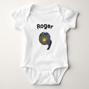 Body Para Bebé Roger Nombre Con Pelícano Atrapando Pelota,