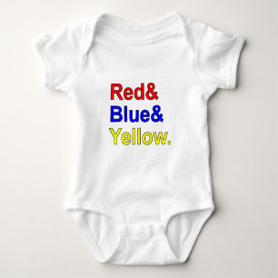Body Para Bebé Rojo Azul Amarillo Colores Primarios