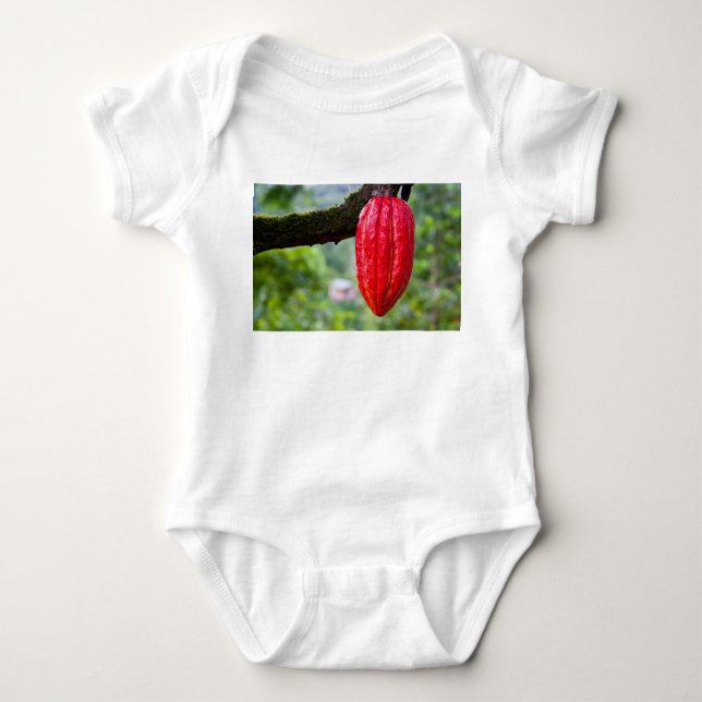 Body Para Bebé rojo de la vaina de cacao (Anverso)