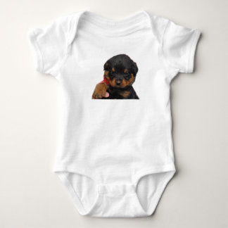 Body Para Bebé Rojo del perrito de Rottweiler