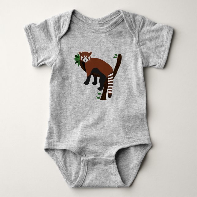 Body Para Bebé Rojo Panda Baby Bodysuit (Anverso)