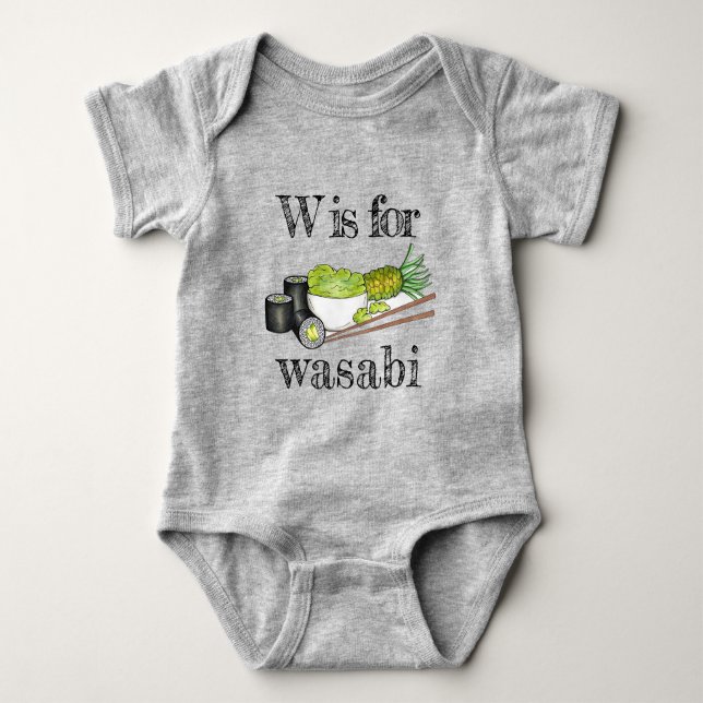 Body Para Bebé Rol aguacate Wasabi Sushi Restaurante Japonés (Anverso)