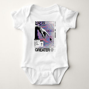 Body Para Bebé Romanos 8:31 Cyberpunk Mano de Dios Arte Glitch