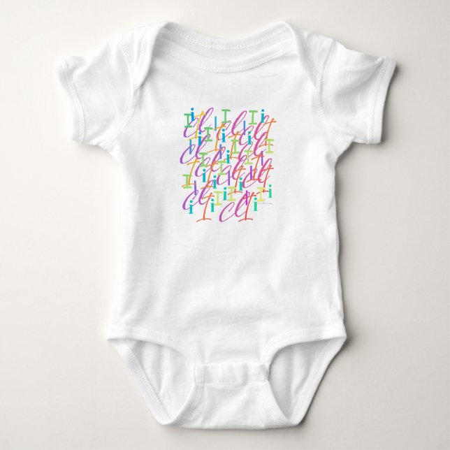 Body Para Bebé Romper con confeti de letras "I" para bebé (Anverso)