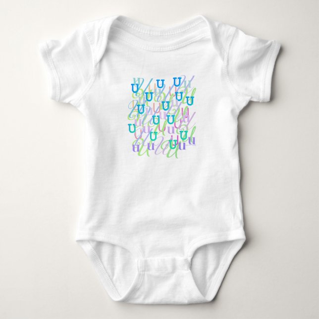 Body Para Bebé Romper con confeti de letras "U" para bebé (Anverso)