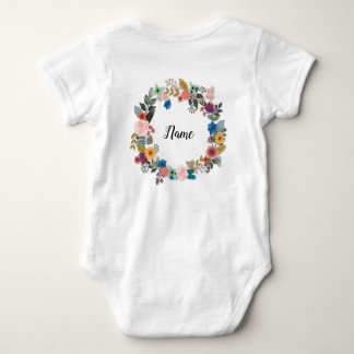 BODY PARA BEBÉ ROMPER DE AGUA FLORAL PERSONALIZADO