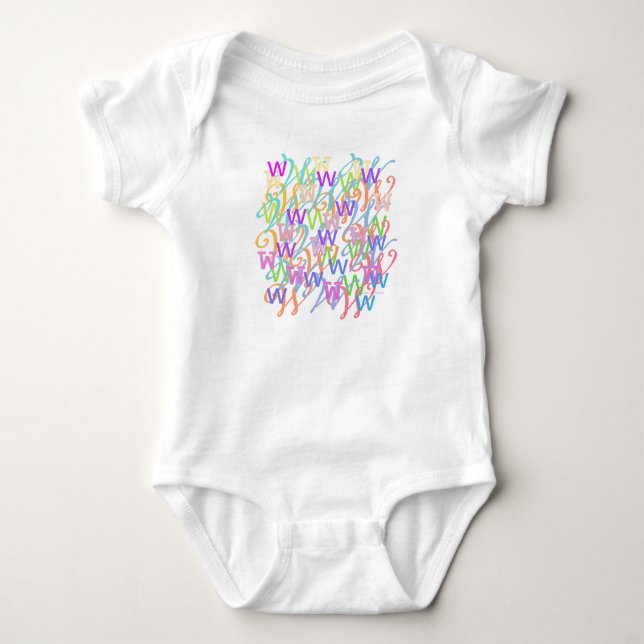 Body Para Bebé Romper de confeti de letras "W" para bebé (Anverso)