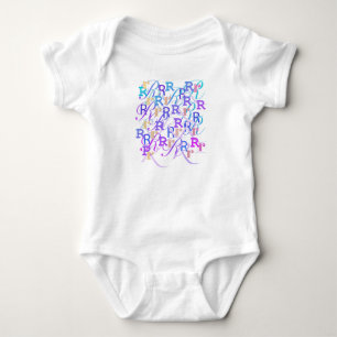 Body Para Bebé Romper "R" de bebé con confeti de letras