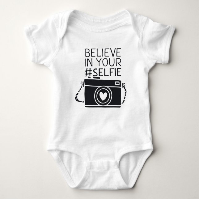 Body Para Bebé Rompertje met de tekst: Believe in your #selfie (Anverso)