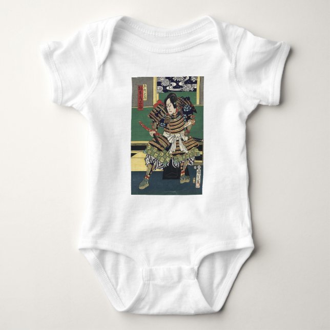 Body Para Bebé ronin knight japanese ukiyo-e samurai warrior (Anverso)