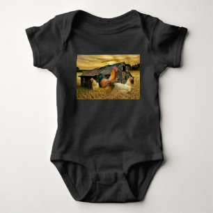 Body Para Bebé Rooster Vintage Hens Rustic Barn Coop