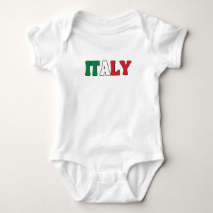 Body Para Bebé Ropa con bandera nacional de Italia simple moderna