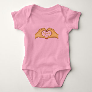 Body Para Bebé Ropa de bebé de manga corta Spread Love Heart Hand