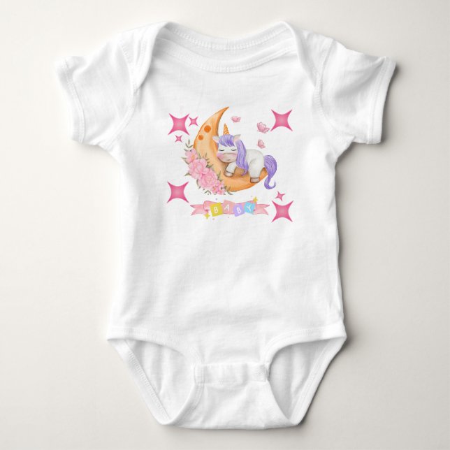 Body Para Bebé Ropa de bebé de Unicornio (Anverso)