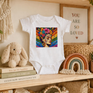 Body Para Bebé Ropa de bebé inspirada en Frida Arte floral Boho