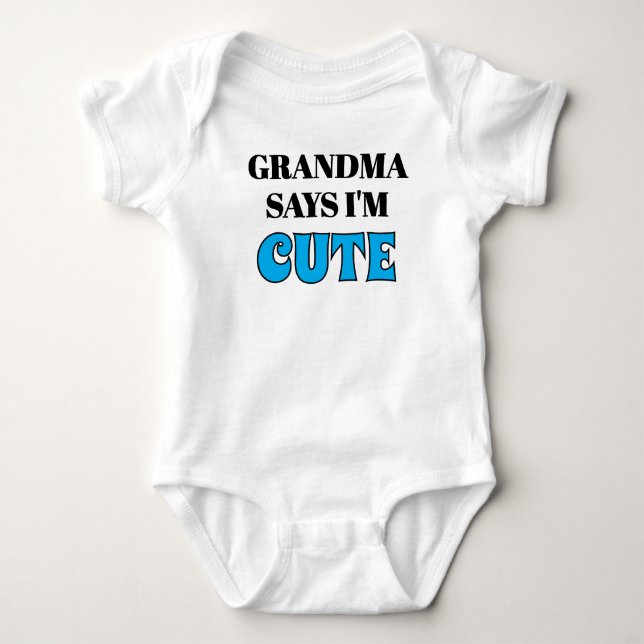 Body Para Bebé Ropa de bebé para nieto de la abuela, linda  (Anverso)