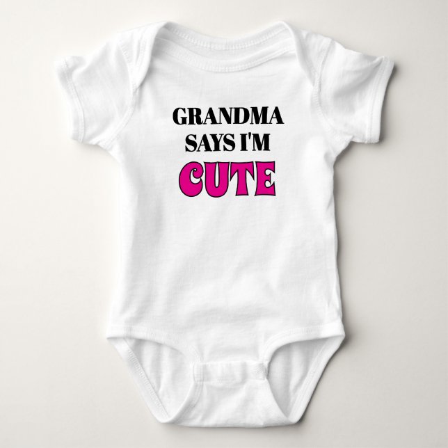 Body Para Bebé Ropa de bebé para nieto de la abuela, linda  (Anverso)