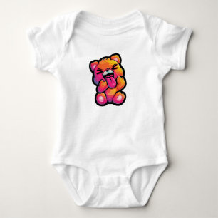 Body Para Bebé Ropa de bebé vibrante abstracta de osito de peluch