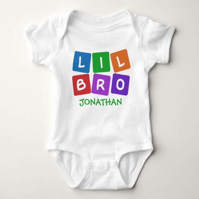 Body Para Bebé Ropa de NOMBRE PERSONALIZADA para un hermano peque (Anverso)