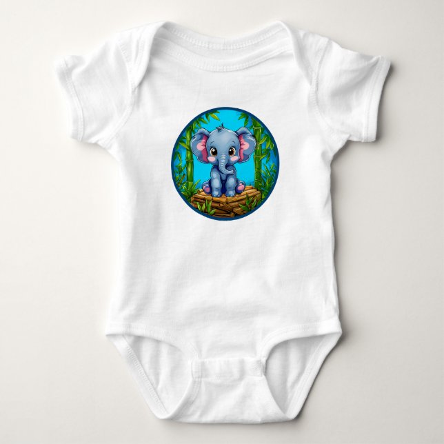 Body Para Bebé 🐘 Ropa de regalo para bebé elefante lindo ✨ (Anverso)