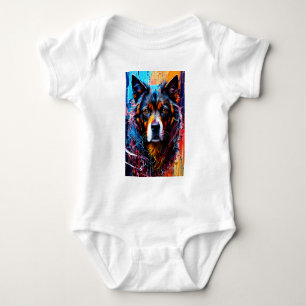 Body Para Bebé Ropa de salpicadura abstracta de perro bebé