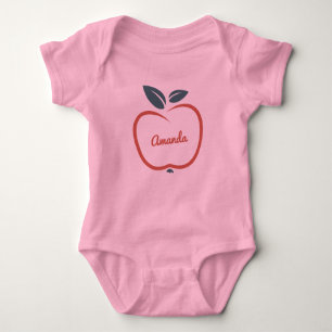 Body Para Bebé Ropa de texto personalizado de Apple con estilo