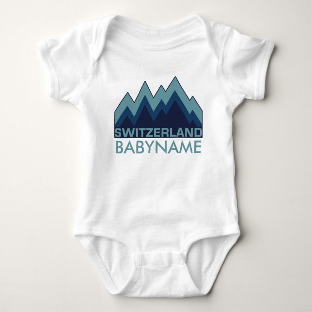 Body Para Bebé Ropa del personalizado de SUIZA (Anverso)
