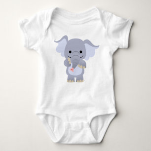 Body Para Bebé Ropa feliz del bebé del elefante del dibujo