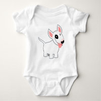 Ropa linda del bebé de bull terrier del dibujo