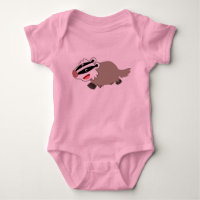 Ropa linda del bebé del tejón del dibujo animado