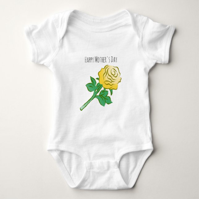 Body Para Bebé Rosa Amarilla Maravillosa (Anverso)