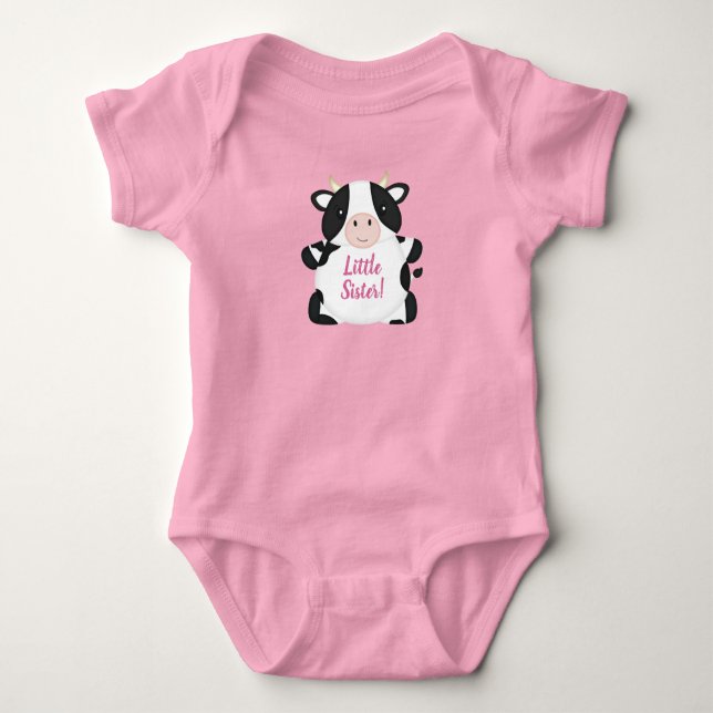 Body Para Bebé Rosa Baby Shower de vaca (Anverso)