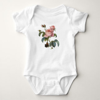 Body Para Bebé Rosa de arte fino y mariposa personalizados