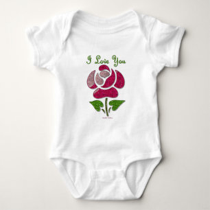 Body Para Bebé Rosa de esténcil rosa te amo