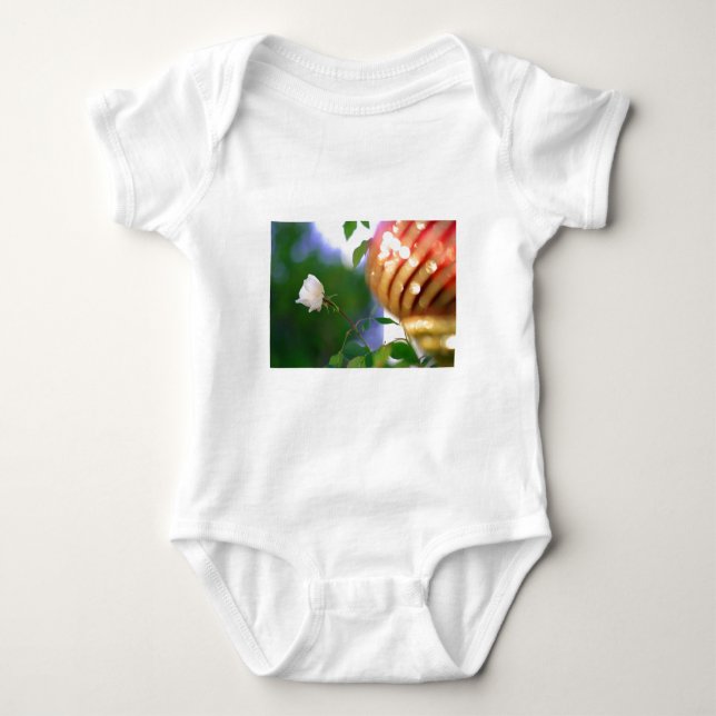 Body Para Bebé Rosa de Navidades blancos (Anverso)