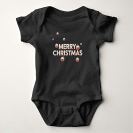 Body Para Bebé Rosa Dorado Feliz Navidad - Diseño Navideño