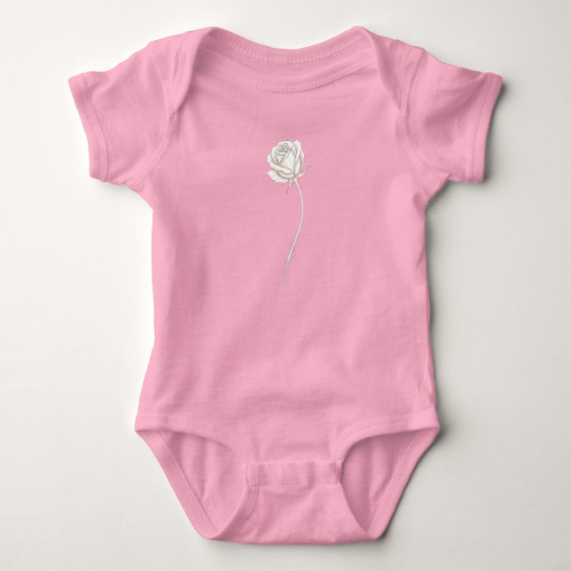 Body Para Bebé Rosa en Flor - Regalo de Cumpleaños (Anverso)