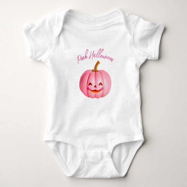 Body Para Bebé Rosa Halloween onsie (Anverso)