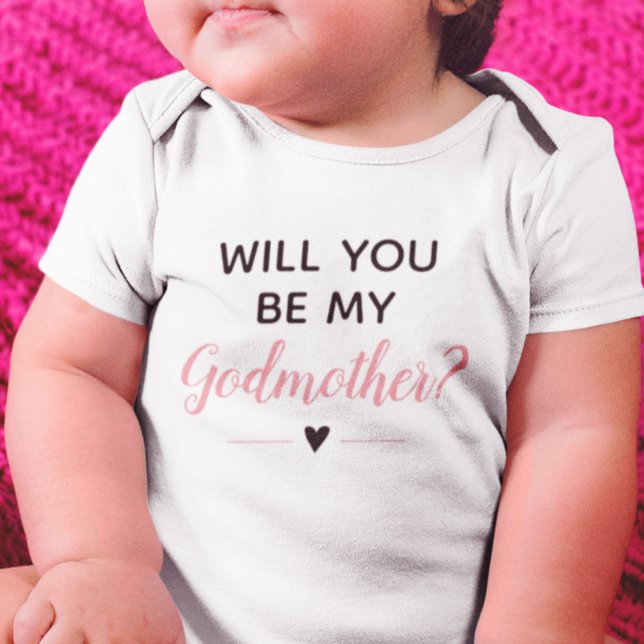 Body Para Bebé Rosa lindo serás mi propuesta de padrina (Subido por el creador)