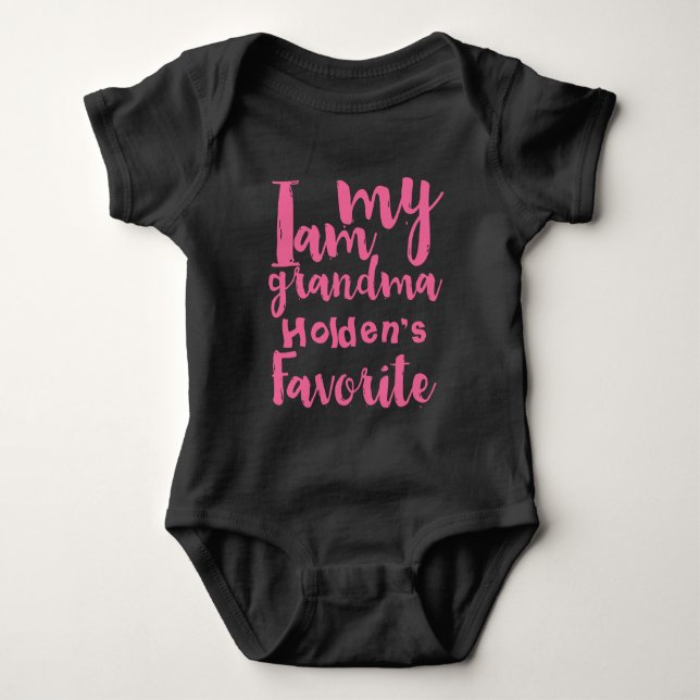 Body Para Bebé Rosa Personalizado Soy Favorito De Los Abuelos (Anverso)