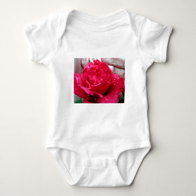 Body Para Bebé Rosa Roja (Anverso)