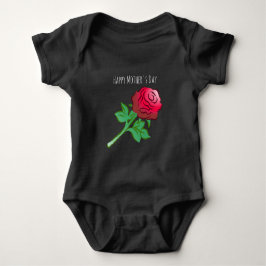 Body Para Bebé Rosa roja encantadora y hermosa